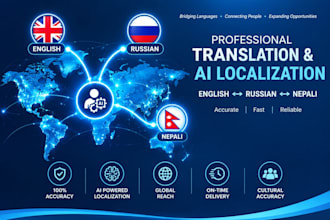 translate between english russian and nepali accurately