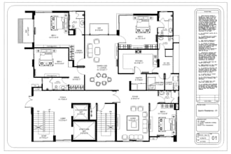 design full permit set, architectural drawing, 2d floor plan drawing, mep design