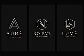 design 3 modern minimalist luxury logo with source  file in 24hours