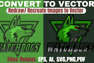professionally vectorize images, redraw, recreate and convert images to vector