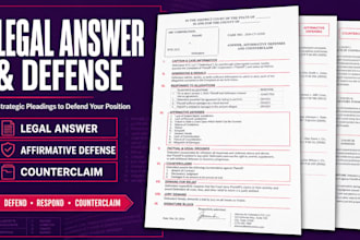 draft a strategic legal answer, affirmative defense, or counterclaim