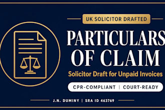 draft UK particulars of claim for unpaid invoices as a solicitor