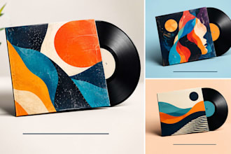 create surreal vinyl album cover art for your music release 3d cover in 24 hours