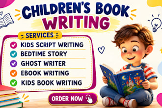 write children story book, kids book, picture book, bedtime story