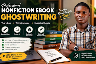 ghostwrite nonfiction ebook, ebook writer, fiction ghostwriting, book editor