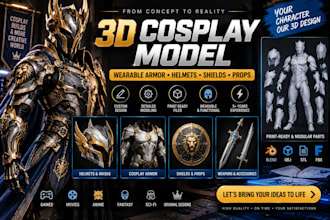3d cosplay model cosplay armor creation 3d helmet model 3d shield for 3d print