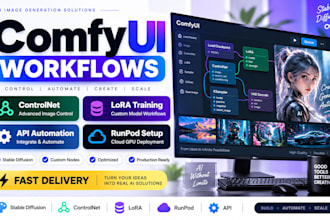 comfyui workflows with controlnet, lora training, API automation runpod setup