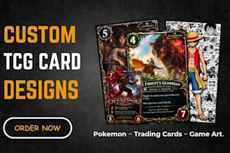 design custom tcg cards, pokemon trading cards and game card art