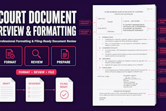 professionally format and review your court documents for filing