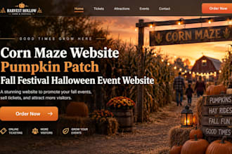 design wix corn maze website pumpkin patch fall festival halloween event website