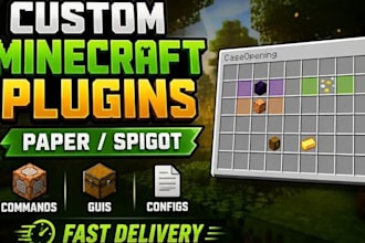 develop custom minecraft plugins for your spigot, paper and purpur server