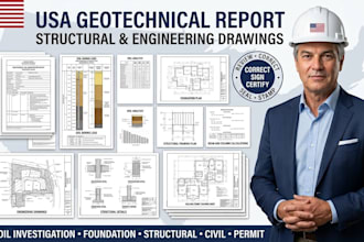 review, seal and stamp USA geotechnical report, structural and engineer drawing