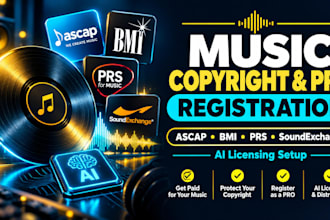 do music registration on ascap bmi prs socan soundexchange, ai music licensing
