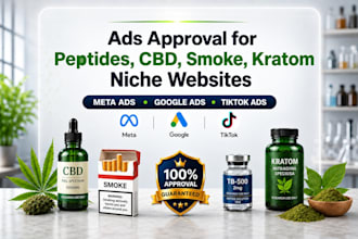 get peptide ads approval, run cbd ads, smoke ads, kratom ads