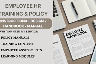 write employee HR instruction design training content handbook policy manual
