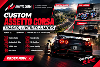 create custom assetto corsa tracks assetto corsa car liveries assetto corsa mods