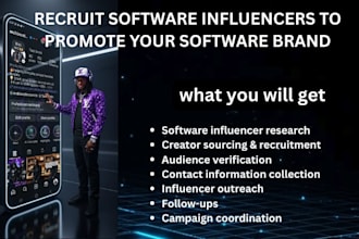 recruit software influencers to promote your software brand