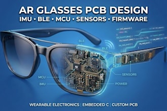 design ar glasses pcb with imu, ble, sensors, mcu and embedded firmware