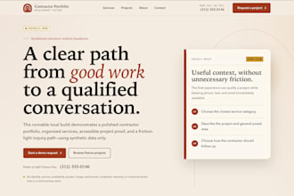 design and build a contractor website with a project portfolio