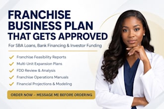 write a franchise business plan for sba loan and funding