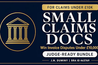 draft UK small claims court documents for unpaid invoices
