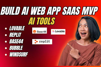 build ai web app, saas mvp using lovable replit base44