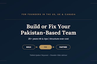 help you build or fix your pakistan based offshore team