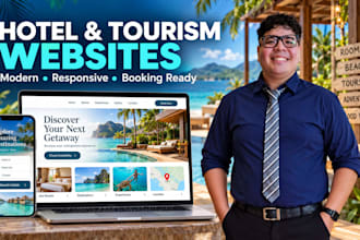 create a modern hotel or tourism website