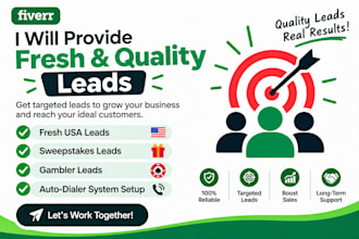 give fresh quality sweeps lead, USA lead, autodailer system, gambler lead