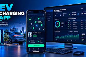 develop an ev charging app, management dashboard and fleet tracking software