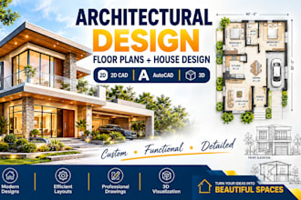 design architectural floor plans and house plans in autocad