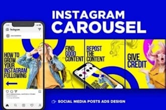 do instagram carousel design, ig creative ads design, carousel and ig content