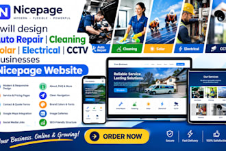 design auto repair cleaning solar electrical cctv businesses nicepage website