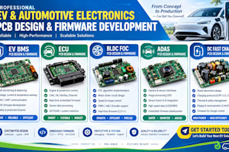 do ev bms, ecu, bldc foc, adas and dc fast charger pcb design firmware design