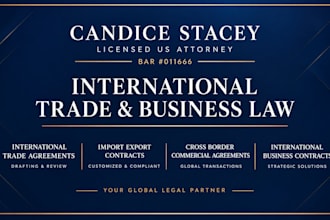 draft custom import export contracts and supplier agreements as a US attorney