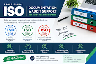 provide iso 9001, 14001 and 45001 documentation and audit support