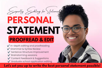 edit your law, MBA, phd, grad school personal statement or statement of purpose