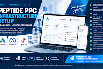 setup peptide google ads peptide marketing expert fb tiktok for peptide website