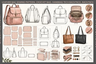 be your sewing pattern maker, instructions, tech pack, backpack for apparel bag