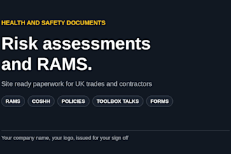 write your construction rams risk assessment and method statement