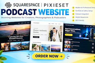 build squarespace portfolio website pixieset photography website podcast website