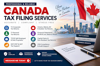 file canada tax , t1 t2, corporate tax, business tax, gst, hst, bookkeeping