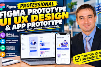 create a professional figma prototype, UI UX design and app prototype