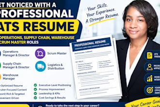 write an ats operations, supply chain and warehouse executive resume, CV