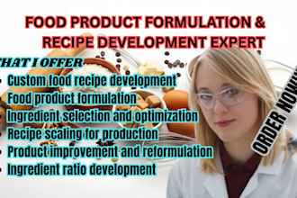 develop professional recipes and food product formulations