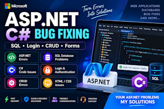 fix aspnet web application and sql database issues