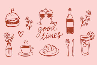 create custom hand drawn doodle illustrations