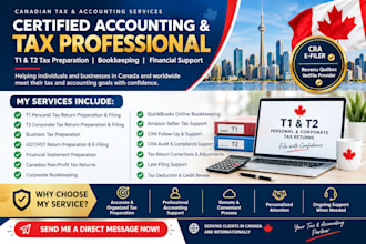 prepare and file canadian taxes,corporation tax t2, personal tax t1