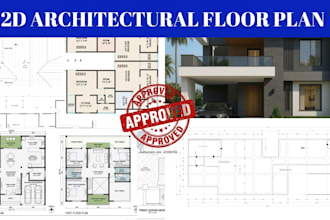 do autocad 2d floor plan design and architectural floor plan