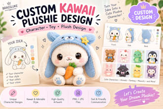 create custom character plushie and kawaii toy designs